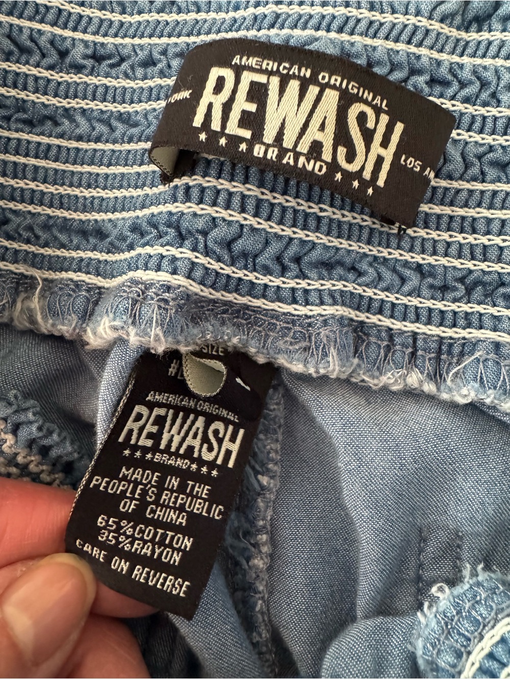 Rewash Light Blue Wide Leg Drawstring pant Large - Picture 5 of 9